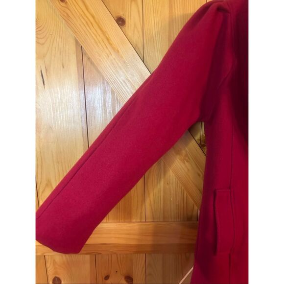 VINTAGE New York Girl Lined Double Breasted Red Wool Peacoat READ Size Medium (5 - Picture 4 of 6